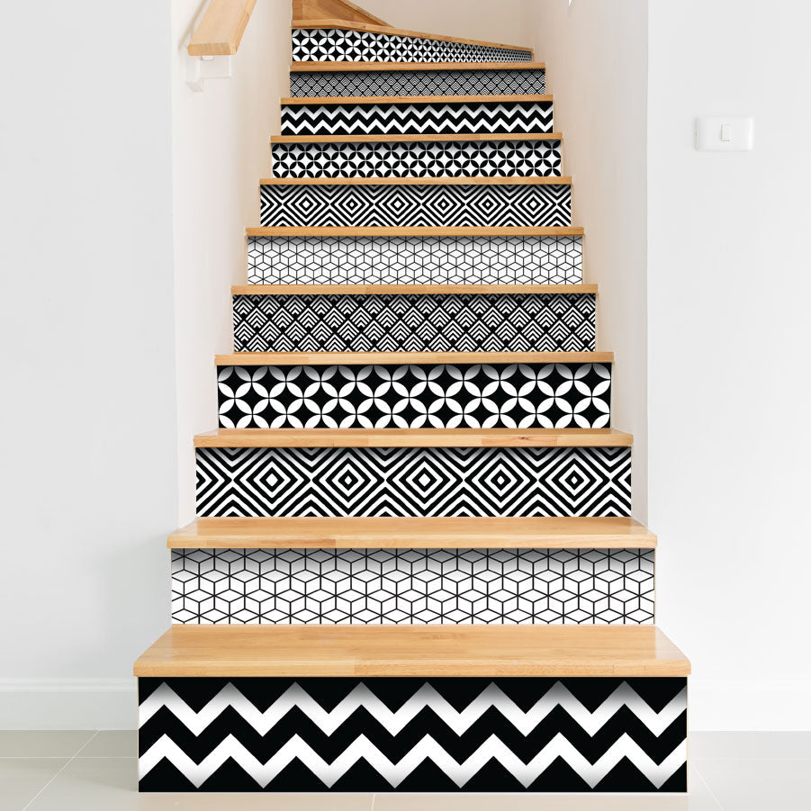 Geometric - Vinyl Stair Risers - Fantastick